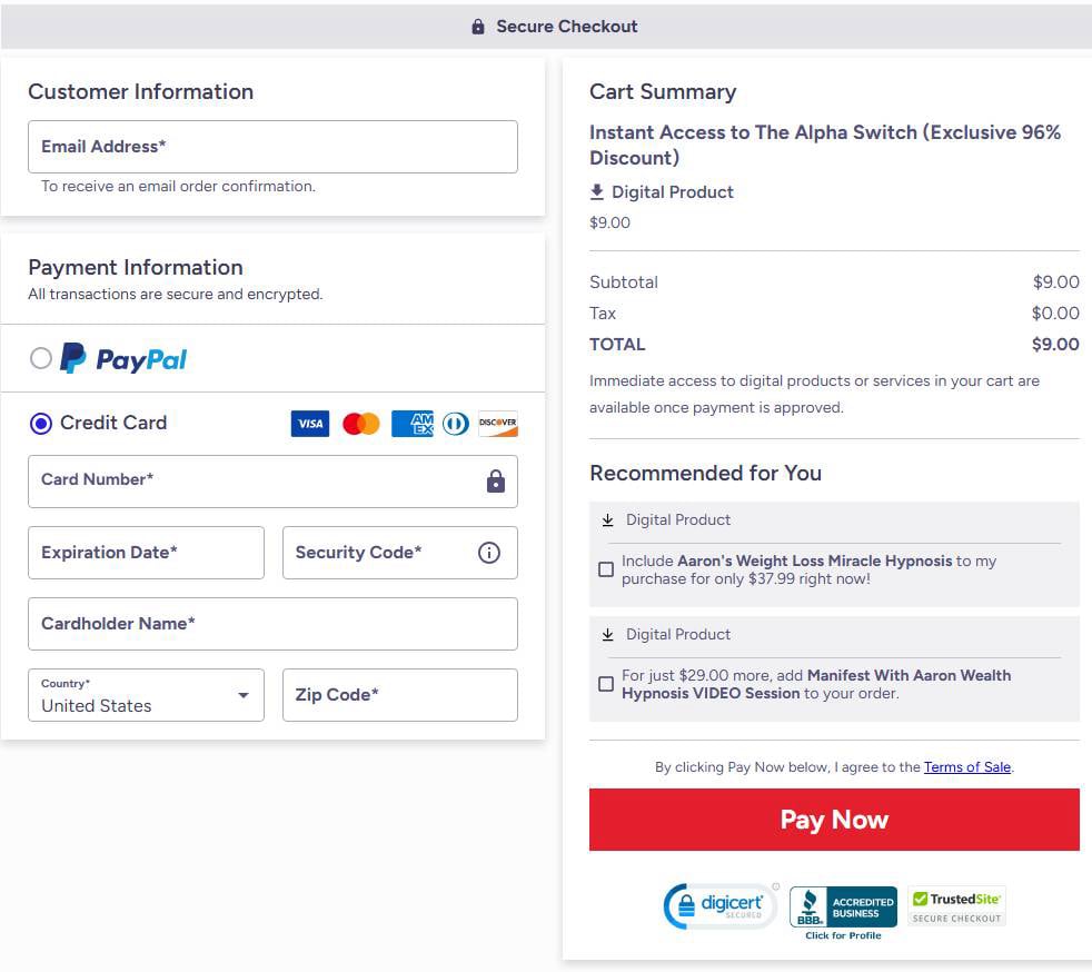 The Alpha Switch Order